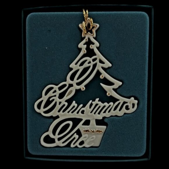 NIB RARE 1997 Lenox "Christmas Tree" Porcelain w/24K Gold Trim Ornament - Picture 1 of 1